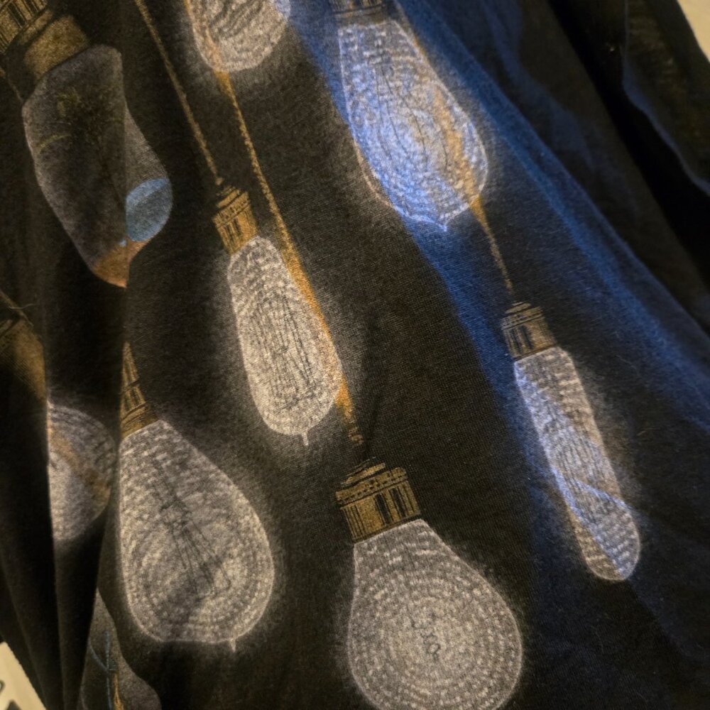 Curbside Clothing "Light Bulbs" heather black dolman t-shirt 2XL - Picture 3 of 7